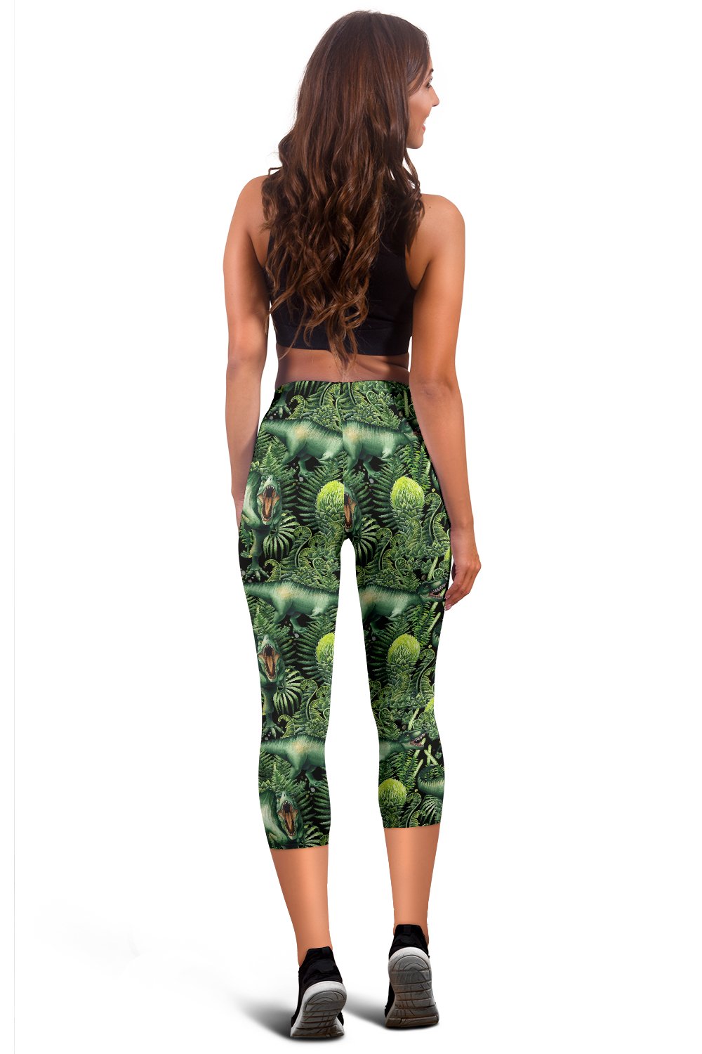 Dinosaur T Rex Print Pattern Women Capris