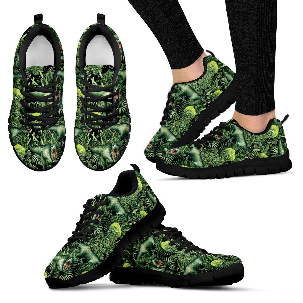 Dinosaur T Rex Print Pattern Women Sneakers Shoes