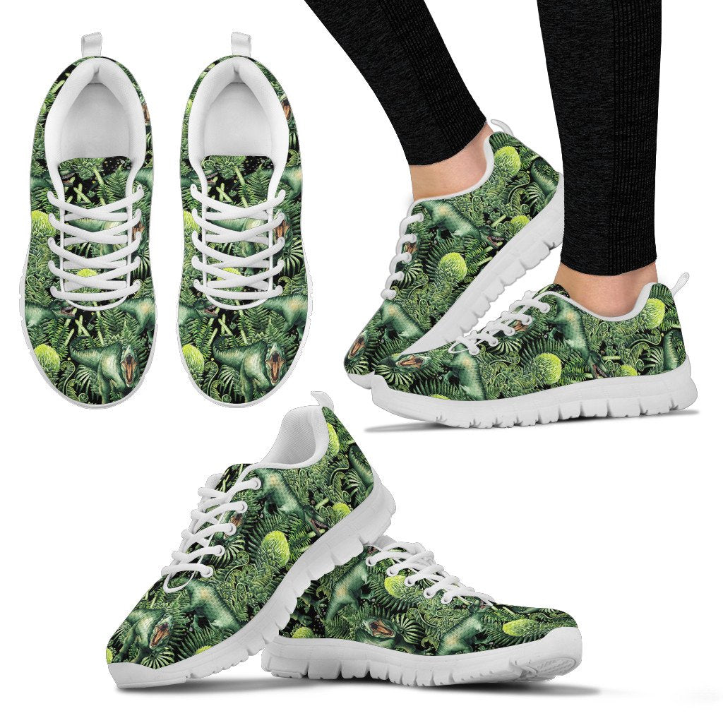 Dinosaur T Rex Print Pattern Women Sneakers Shoes