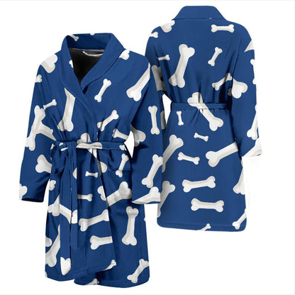 Dog Bone Pattern Print Design 03 Men Bathrobe-JORJUNE.COM