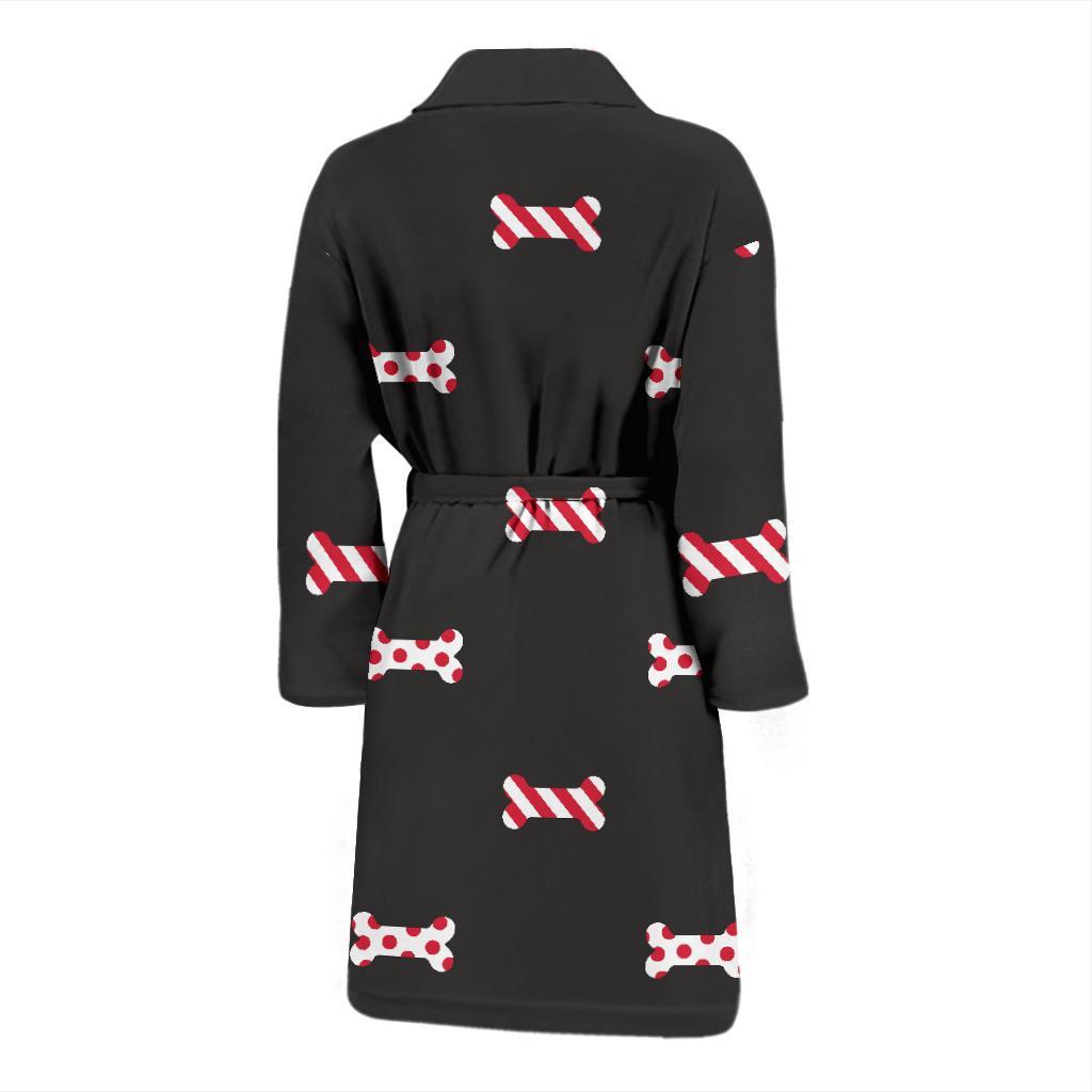 Dog Bone Pattern Print Design 04 Men Bathrobe-JORJUNE.COM