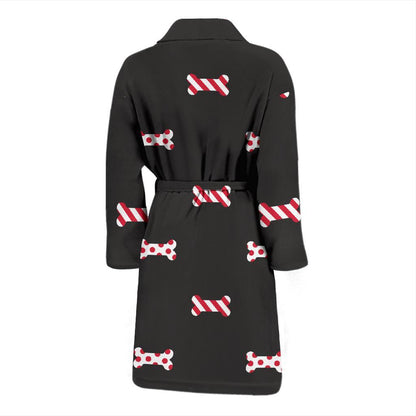 Dog Bone Pattern Print Design 04 Men Bathrobe-JORJUNE.COM