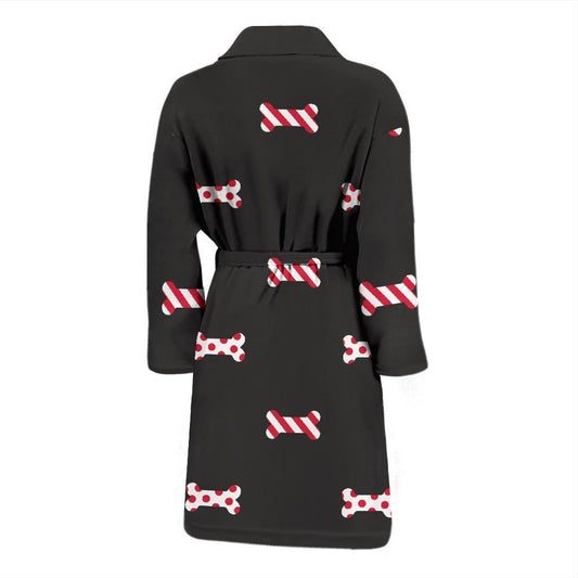 Dog Bone Pattern Print Design 04 Men Bathrobe-JORJUNE.COM