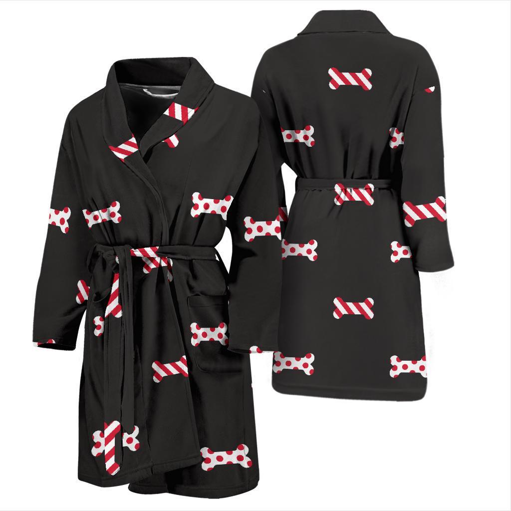 Dog Bone Pattern Print Design 04 Men Bathrobe-JORJUNE.COM
