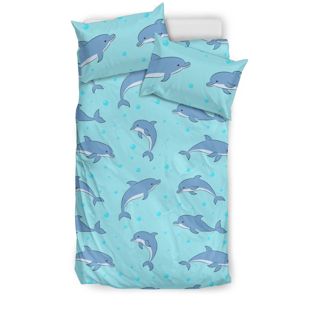 Dolphin Baby Cute Print Pattern Duvet Cover Bedding Set