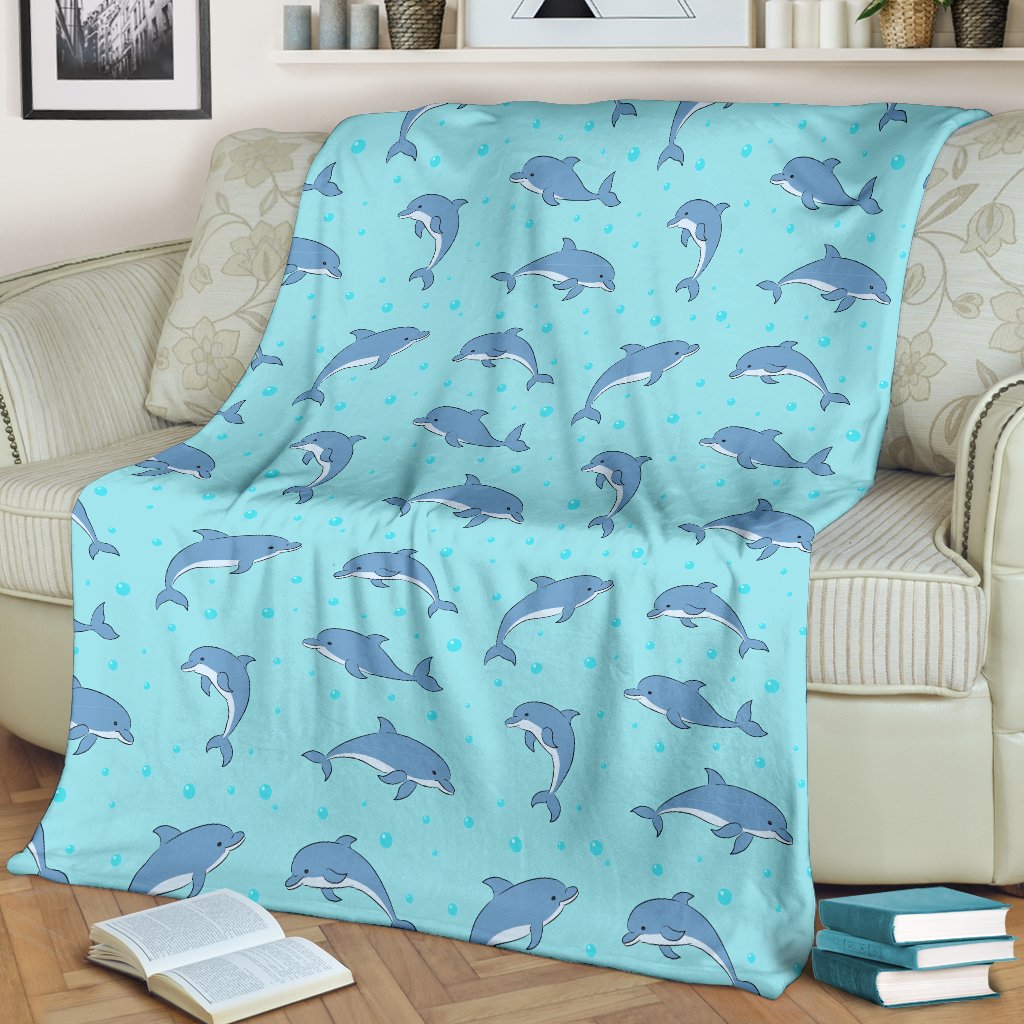 Dolphin Baby Cute Print Pattern Fleece Blanket