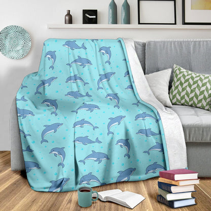 Dolphin Baby Cute Print Pattern Fleece Blanket