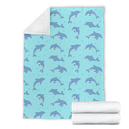 Dolphin Baby Cute Print Pattern Fleece Blanket
