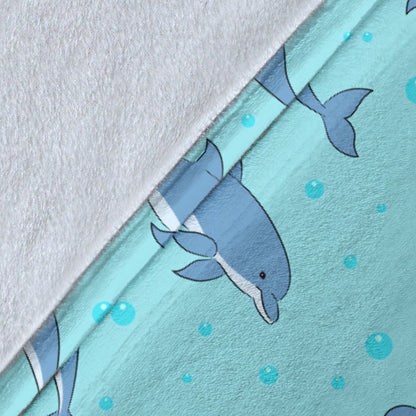 Dolphin Baby Cute Print Pattern Fleece Blanket