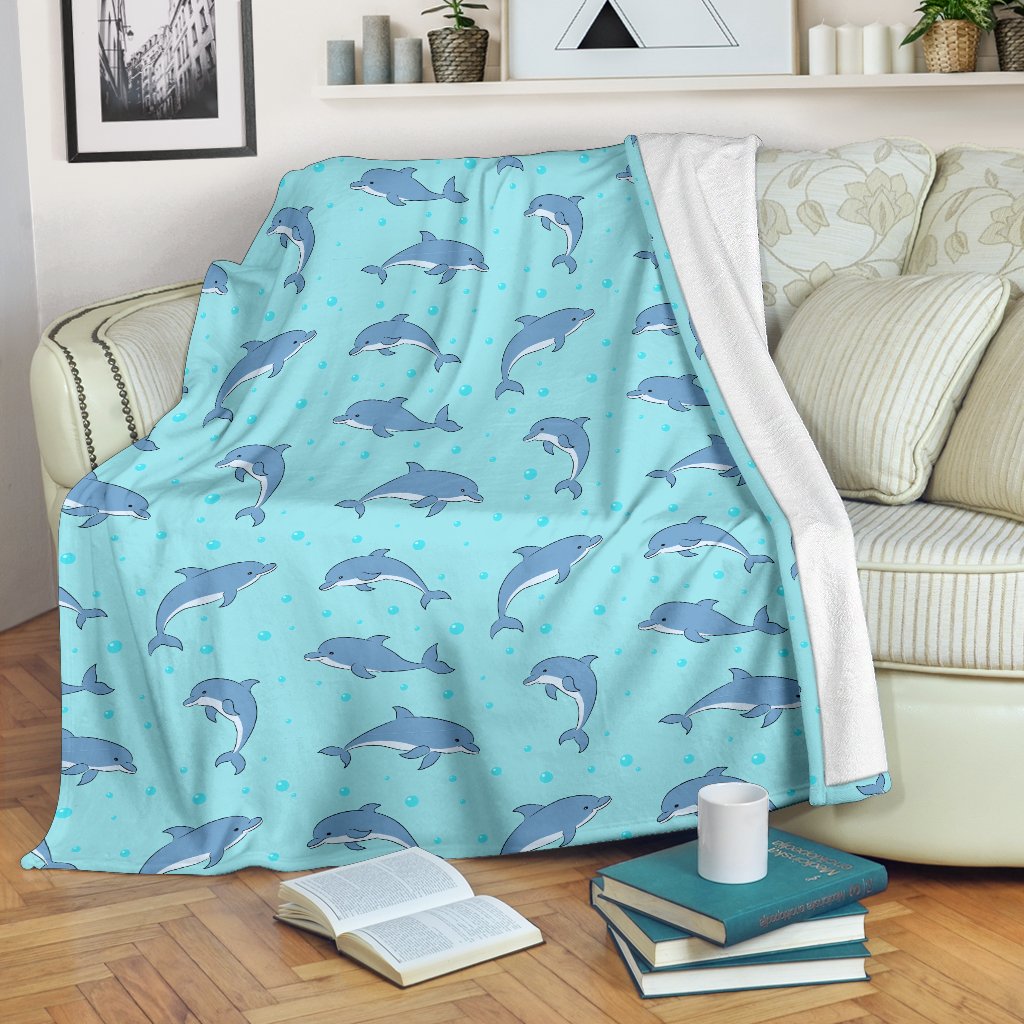 Dolphin Baby Cute Print Pattern Fleece Blanket