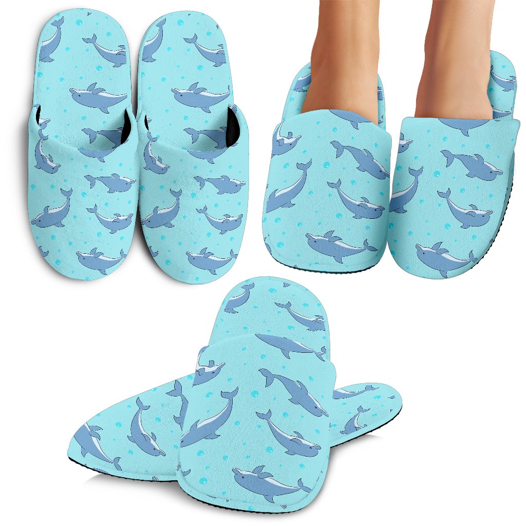 Dolphin Baby Cute Print Pattern House Slippers