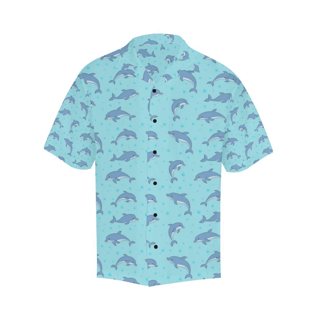 Dolphin Baby Cute Print Pattern Men Aloha Hawaiian Shirt