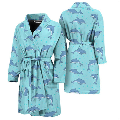 Dolphin Baby Cute Print Pattern Men Bath Robe-JTAMIGO.COM