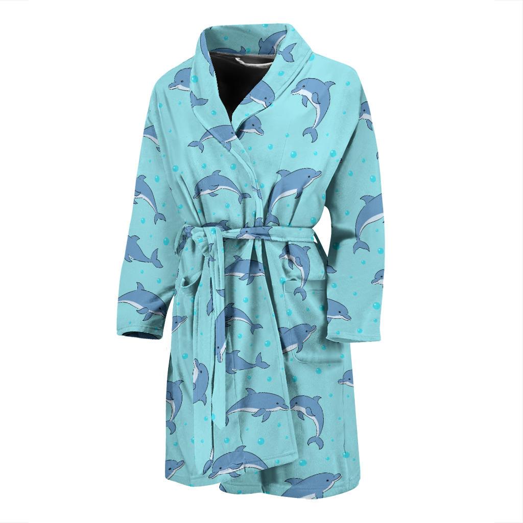 Dolphin Baby Cute Print Pattern Men Bath Robe-JTAMIGO.COM