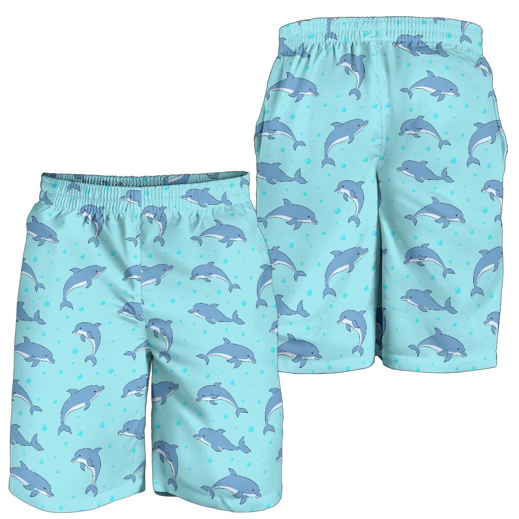 Dolphin Baby Cute Print Pattern Mens Shorts-JTAMIGO.COM