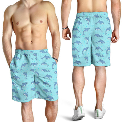 Dolphin Baby Cute Print Pattern Mens Shorts-JTAMIGO.COM