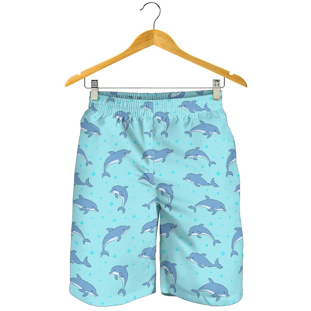 Dolphin Baby Cute Print Pattern Mens Shorts-JTAMIGO.COM
