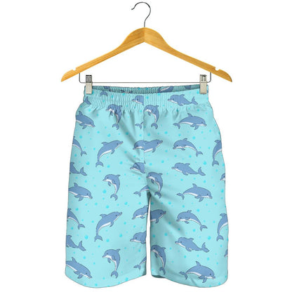 Dolphin Baby Cute Print Pattern Mens Shorts-JTAMIGO.COM