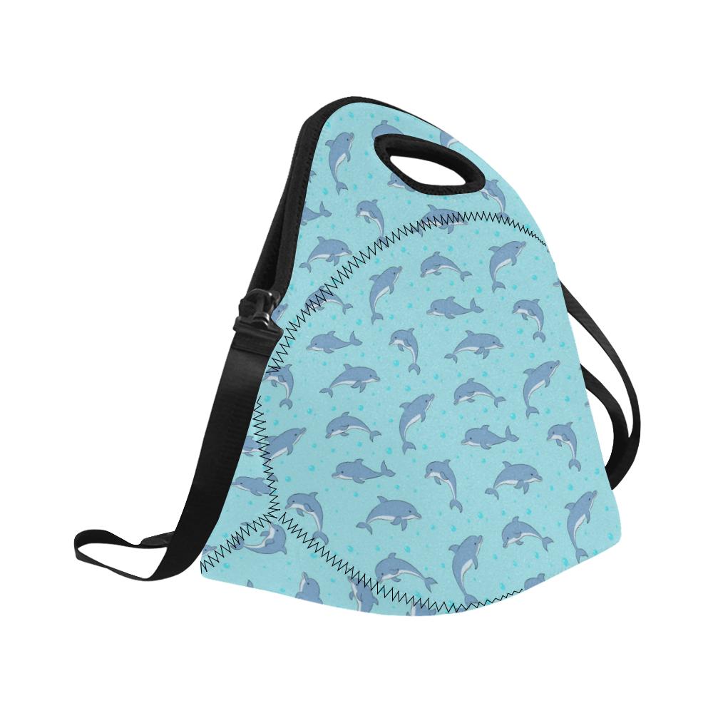 Dolphin Baby Cute Print Pattern Neoprene Lunch Bag (Model 1669)(Large)-JTAMIGO.COM