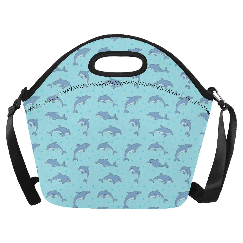 Dolphin Baby Cute Print Pattern Neoprene Lunch Bag (Model 1669)(Large)-JTAMIGO.COM