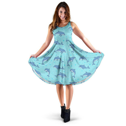 Dolphin Baby Cute Print Pattern Sleeveless Dress