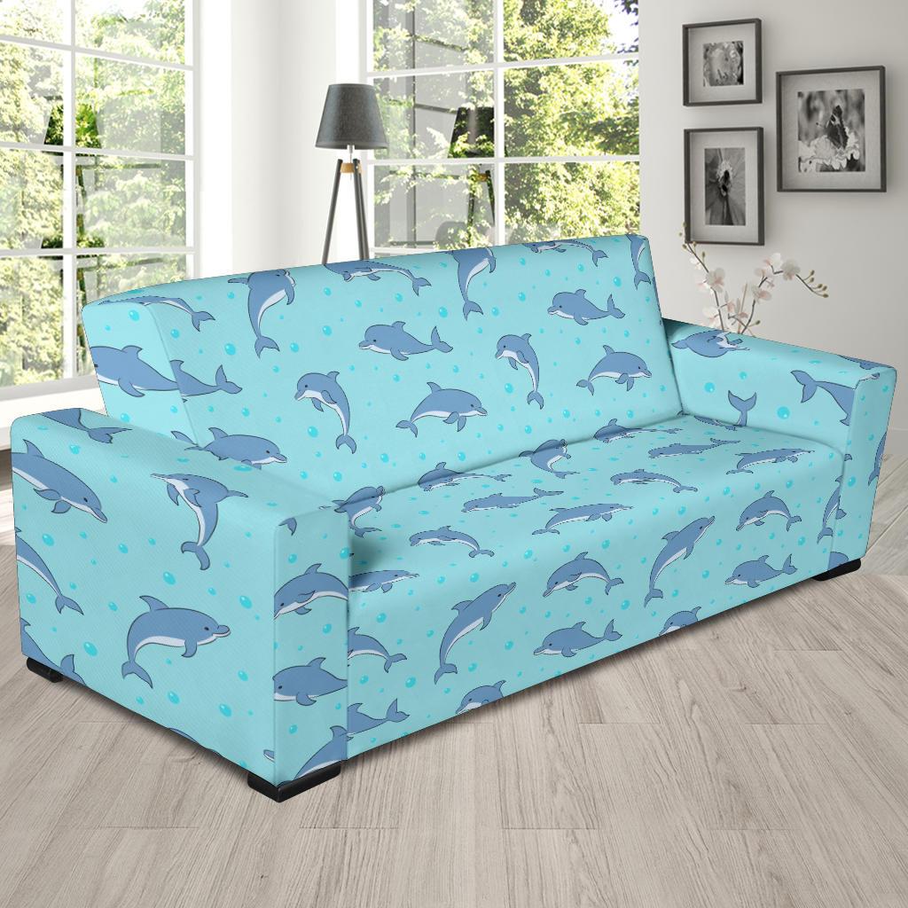 Dolphin Baby Cute Print Pattern Sofa Slipcover-JTAMIGO.COM
