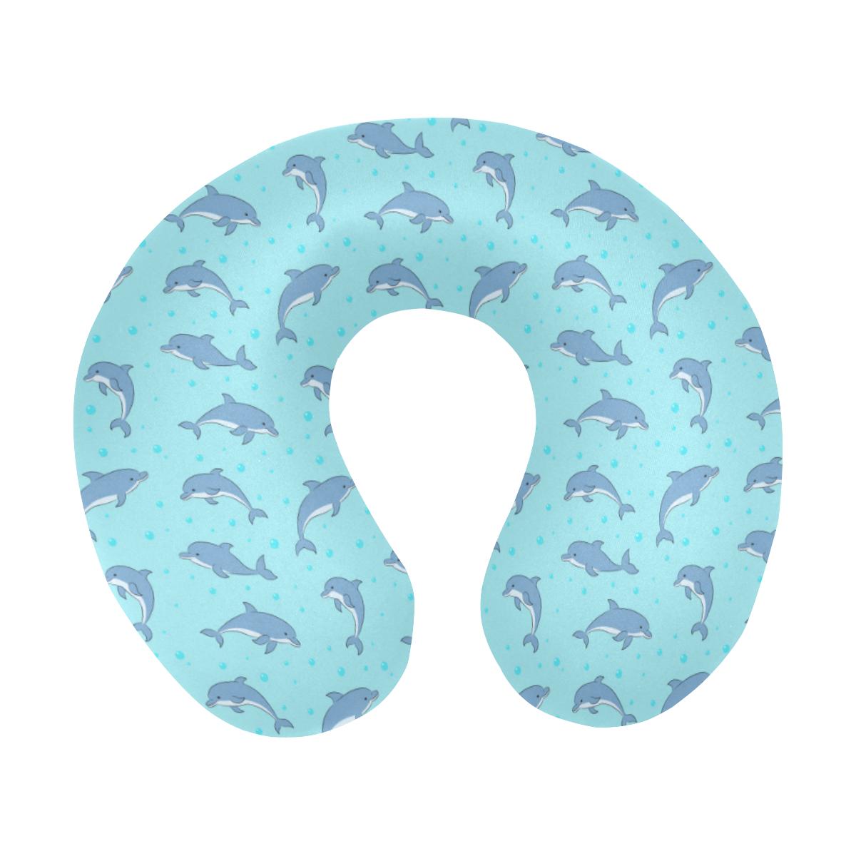 Dolphin Baby Cute Print Pattern U-Shaped Travel Neck Pillow-JTAMIGO.COM