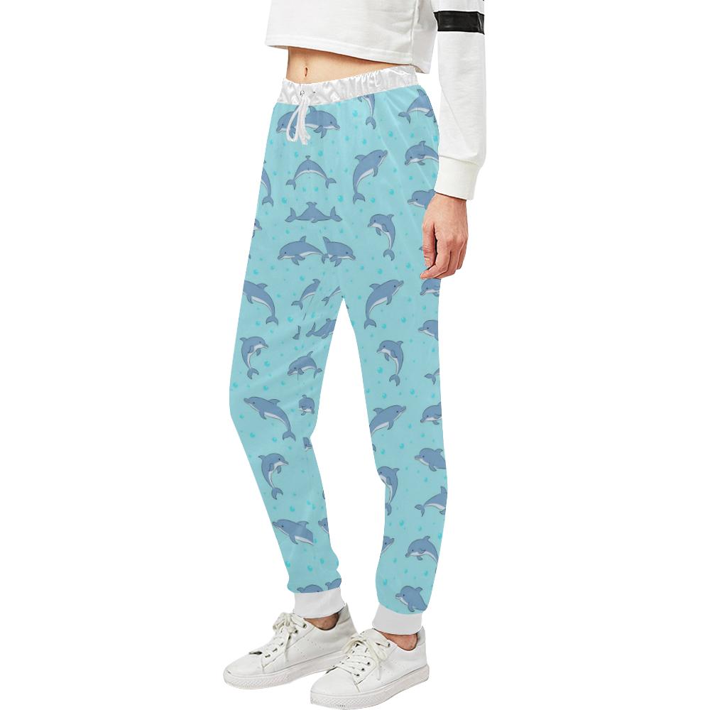 Dolphin Baby Cute Print Pattern Unisex Casual Sweatpants (Model L11)-JTAMIGO.COM