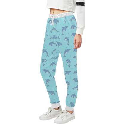 Dolphin Baby Cute Print Pattern Unisex Casual Sweatpants (Model L11)-JTAMIGO.COM