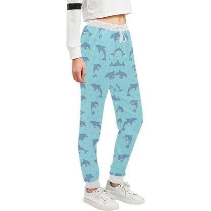 Dolphin Baby Cute Print Pattern Unisex Casual Sweatpants (Model L11)-JTAMIGO.COM