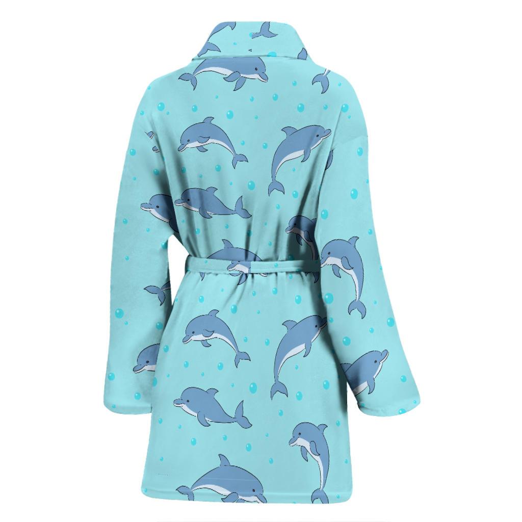 Dolphin Baby Cute Print Pattern Women Bath Robe-JTAMIGO.COM