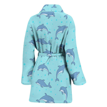 Dolphin Baby Cute Print Pattern Women Bath Robe-JTAMIGO.COM