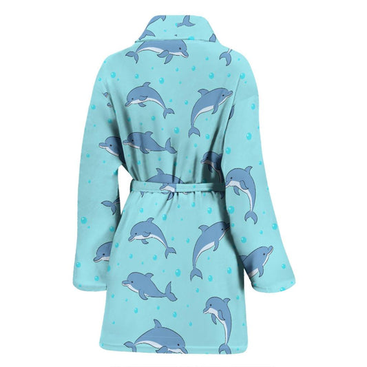 Dolphin Baby Cute Print Pattern Women Bath Robe-JTAMIGO.COM