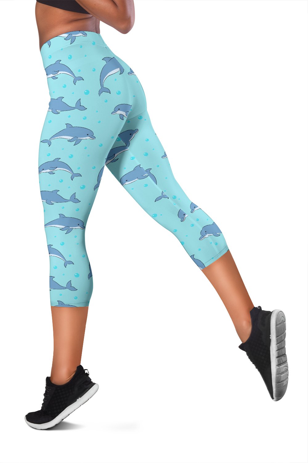 Dolphin Baby Cute Print Pattern Women Capris