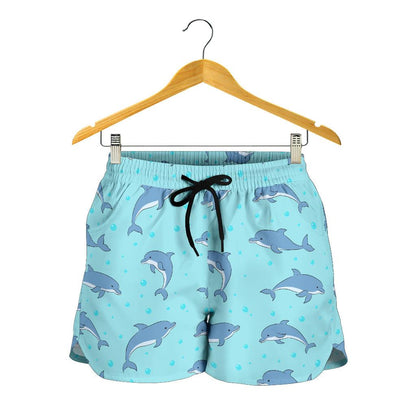 Dolphin Baby Cute Print Pattern Women Shorts-JTAMIGO.COM