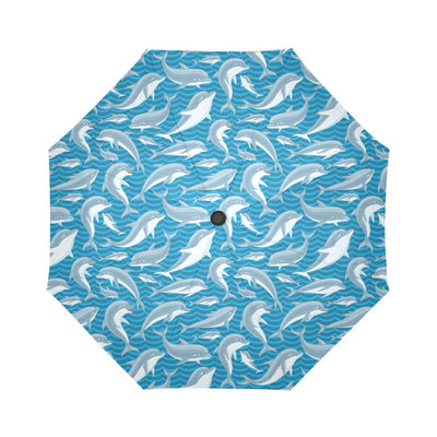 Dolphin Cute Print Pattern Automatic Foldable Umbrella