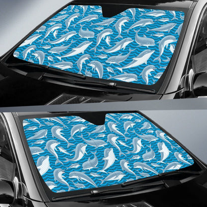 Dolphin Cute Print Pattern Car Sun Shade For Windshield