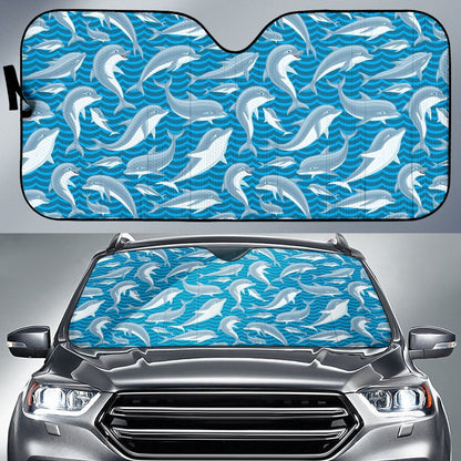 Dolphin Cute Print Pattern Car Sun Shade For Windshield