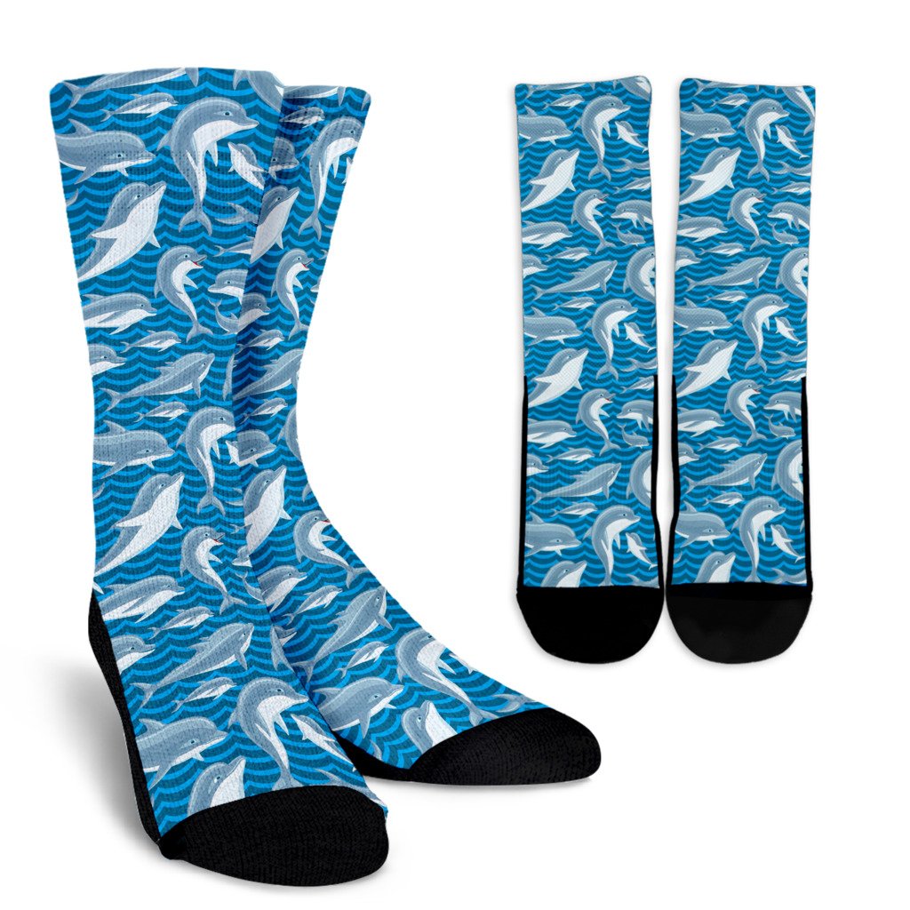 Dolphin Cute Print Pattern Crew Socks