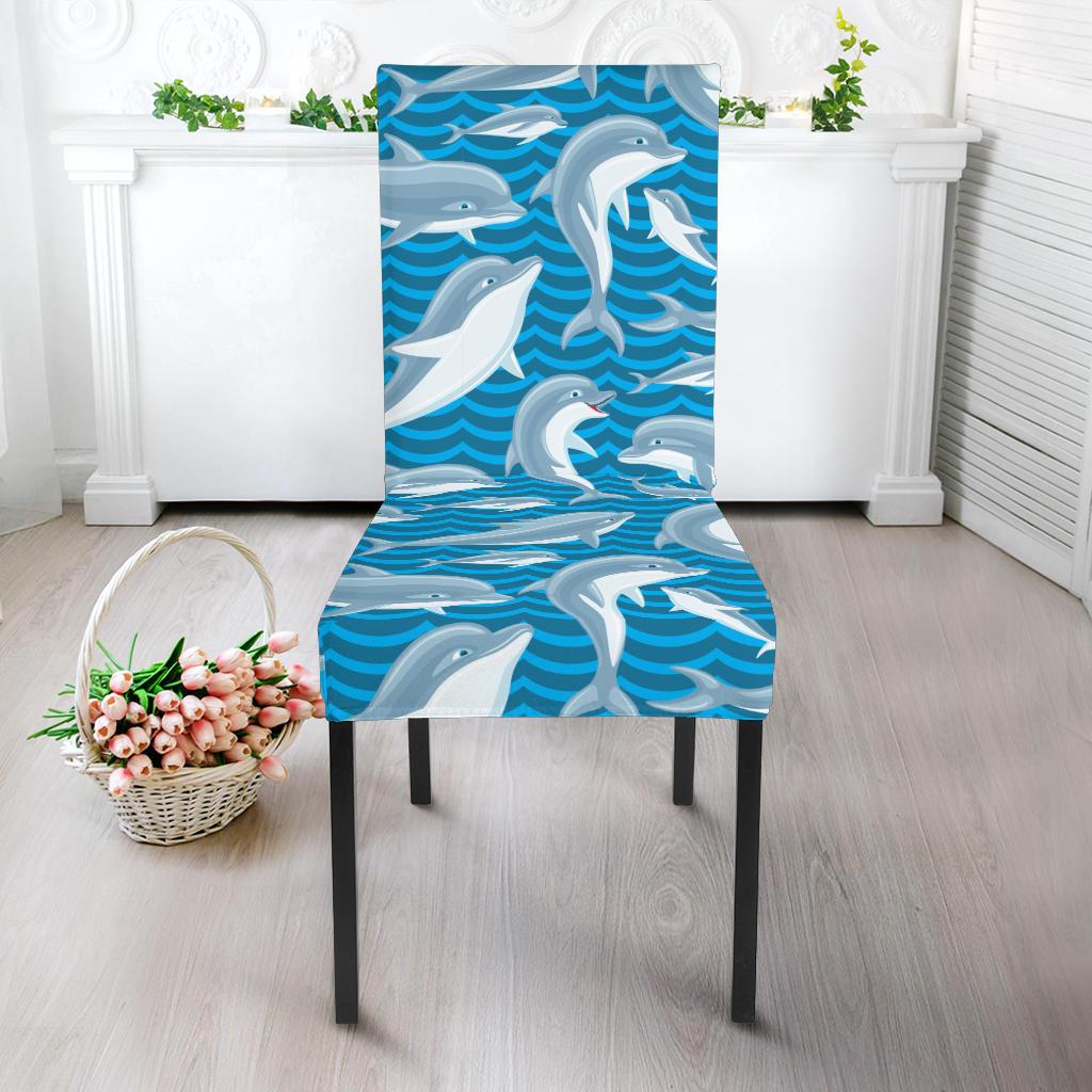 Dolphin Cute Print Pattern Dinning Chair Slipper-JTAMIGO.COM