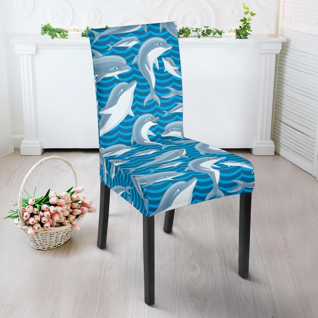 Dolphin Cute Print Pattern Dinning Chair Slipper-JTAMIGO.COM