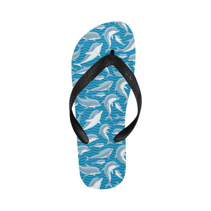 Dolphin Cute Print Pattern Flip Flops-JTAMIGO.COM