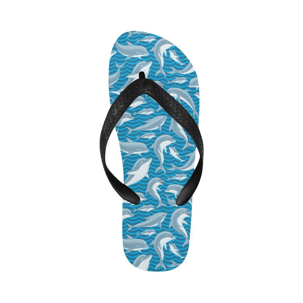 Dolphin Cute Print Pattern Flip Flops-JTAMIGO.COM