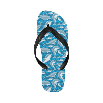 Dolphin Cute Print Pattern Flip Flops-JTAMIGO.COM