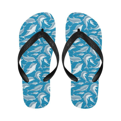Dolphin Cute Print Pattern Flip Flops-JTAMIGO.COM