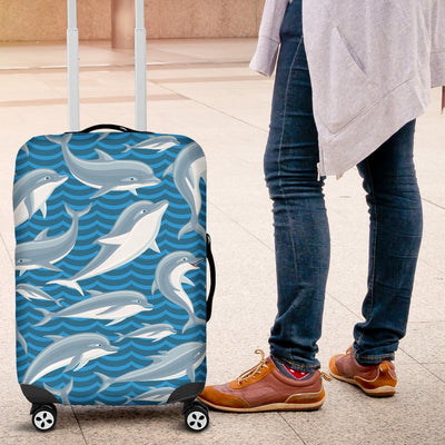 Dolphin Cute Print Pattern Luggage Cover Protector