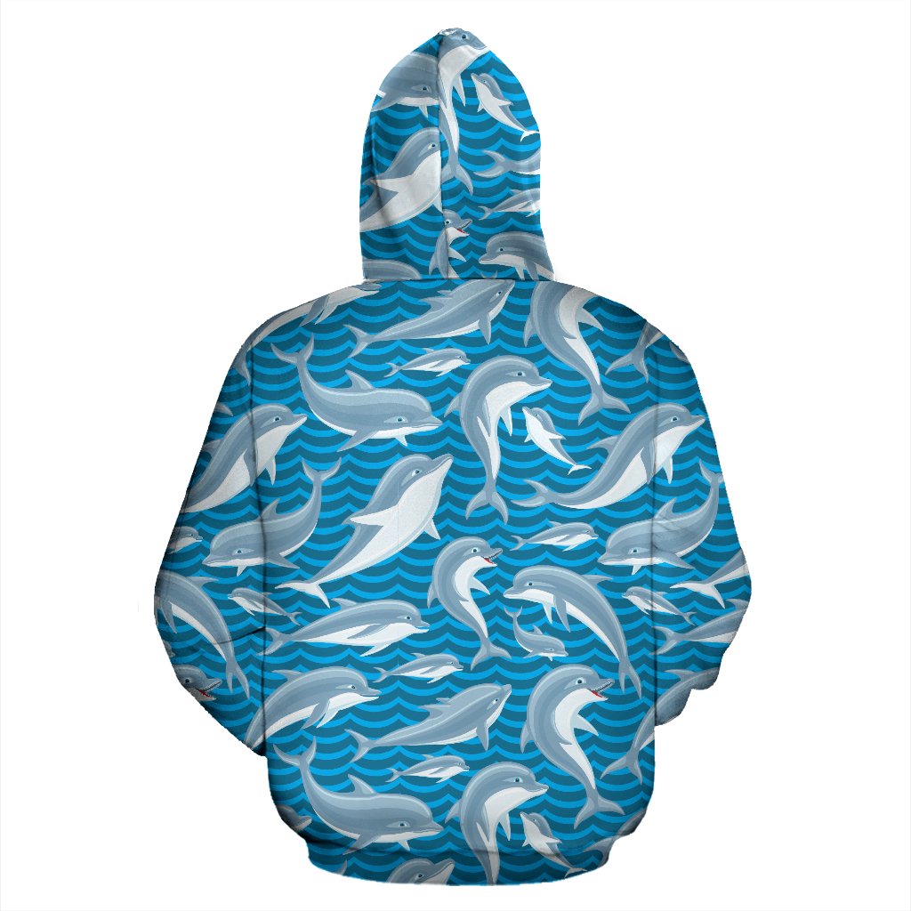 Dolphin Cute Print Pattern Pullover Hoodie