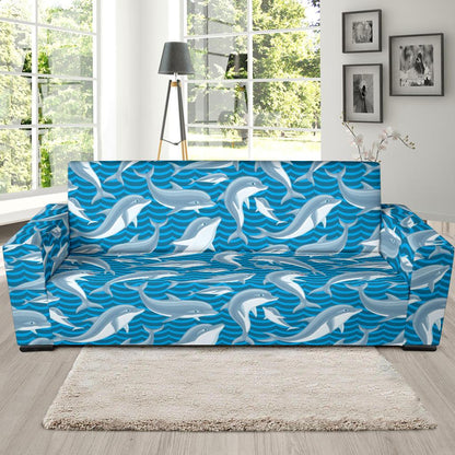 Dolphin Cute Print Pattern Sofa Slipcover-JTAMIGO.COM