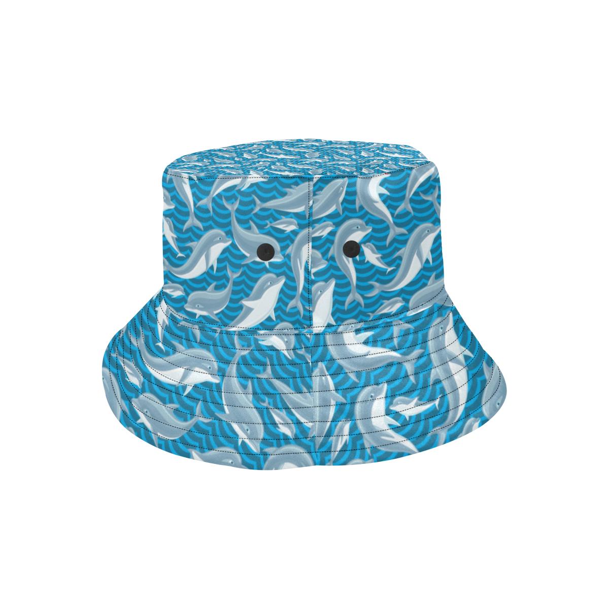 Dolphin Cute Print Pattern Unisex Bucket Hat