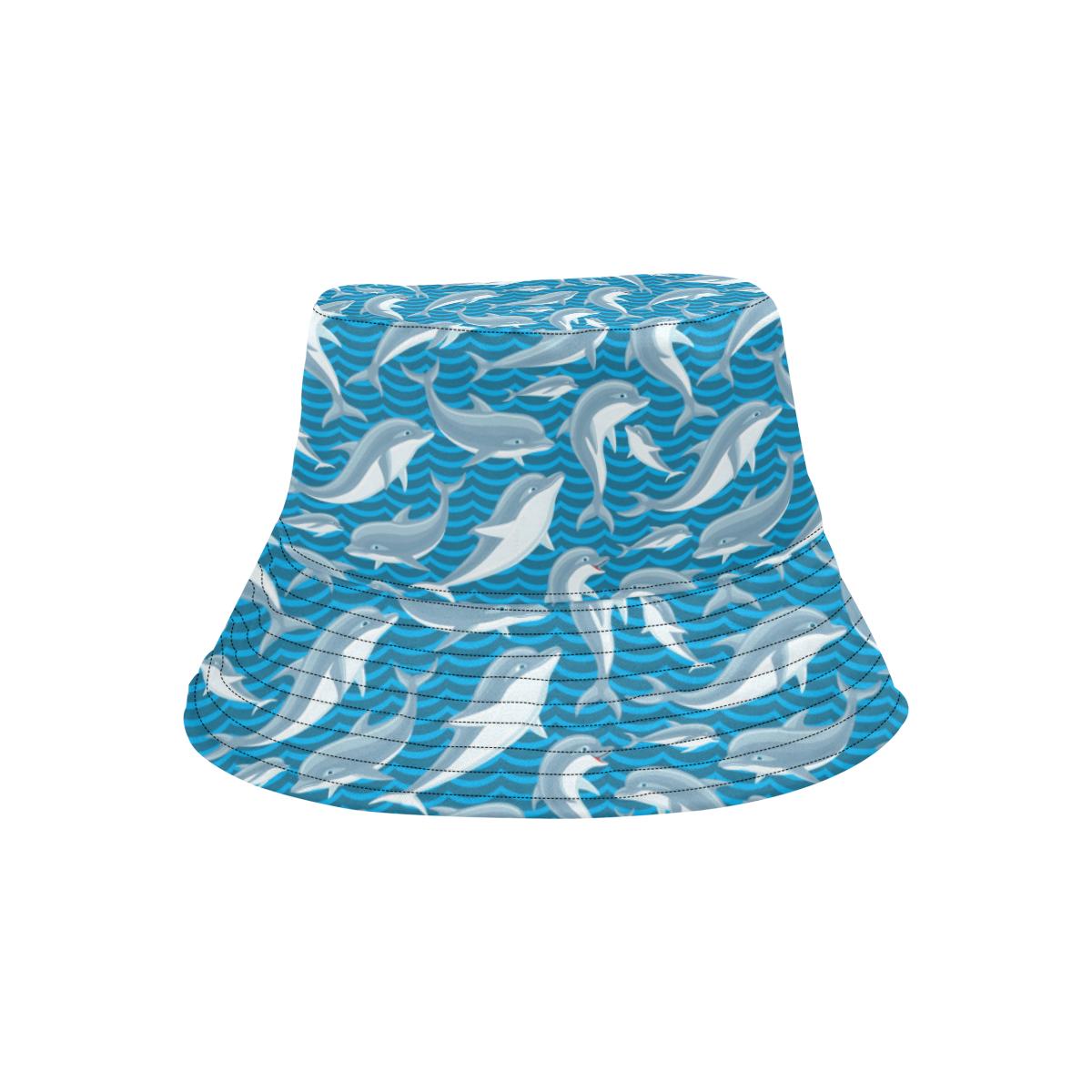 Dolphin Cute Print Pattern Unisex Bucket Hat